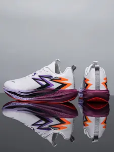 Full Carbon Plate Racing Running Shoes, Athletic Running Shoes (32-45 Full Sizing) - Lycra Mesh Breathable Upper + Supercritical Foam Sole + Anti-Slip Outsole, For Professional Training & Daily Jogging, Sustained Rebound, Stable Cornering, 5-Color