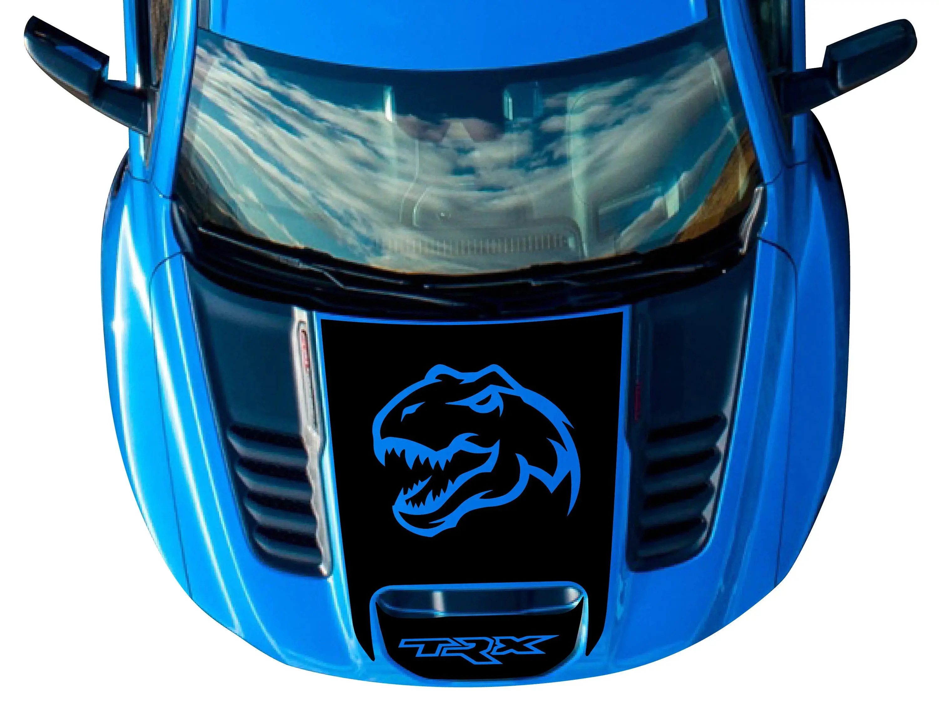 Fits 2021-2023 RAM 1500 TREX Head Cutout Hood Graphic Matte Black 3M