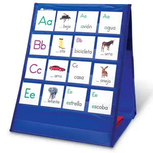 Learning Resources Double-Sided Tabletop Pocket Chart - Small Pocket Chart for Classroom, Table Top Flip Charts, Sentence Strip Holder, Classroom Centers Organization