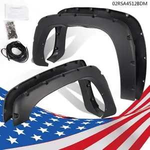 CROSSDESIGN Pocket Style Bolt On Rivet Fender Flares,Fit For 99-06 Chevy Silverado Sierra