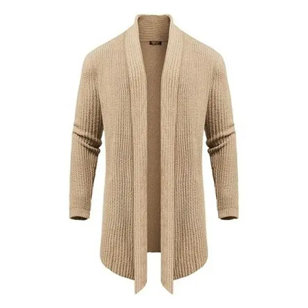 COOFANDY Men's Shawl Collar Long-Sleeve Plain Knit Cardigan - Ruffled Drape Cape Sweater, Soft, 100% Polyester, Casual Classic Menswear Tops, Imported, Dry Clean Only, Jeans, Fabric, Knitwear, Pockets, Fashion, Party, Adult, Hand Wash, Sunday Lunch, Long,