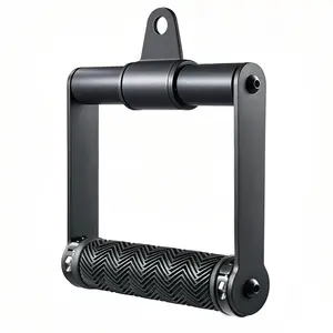 Double D Handle 1 Pcs Fitness Gym Accessories with 360 Swivel Soft Rubber Grip for Home Exercise Cable Machine Attachments Workout Equipment, Cable Attachments for Gym Strength Training for Triceps Biceps Abs