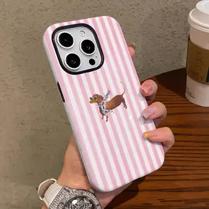 Cute puppy sunglasses design, durable, shock-absorbing, glossy 2-in-1 phone case, compatible with iPhone 17, 16, 15, 14, 13, 12, 11, X, Samsung and other models. Makes a great holiday gift for friends or family.