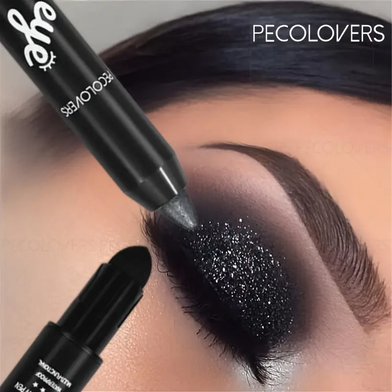 1pc Multifunctional Black Highlight Stick, Highlighter Makeup, Fine and Elastic Texture, Suitable for All Skin Tones, The Impact of Eye Cosmetics with Shimmering
