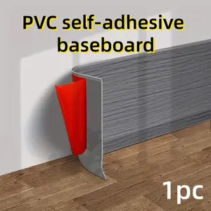 8cmx2meters PVC self-adhesive baseboard, Door Edges and Baseboard Decorative Strip, Living Room Interior Self-adhesive with Wider Edges, Peel-and-stick Floor Trim with Removable Backing