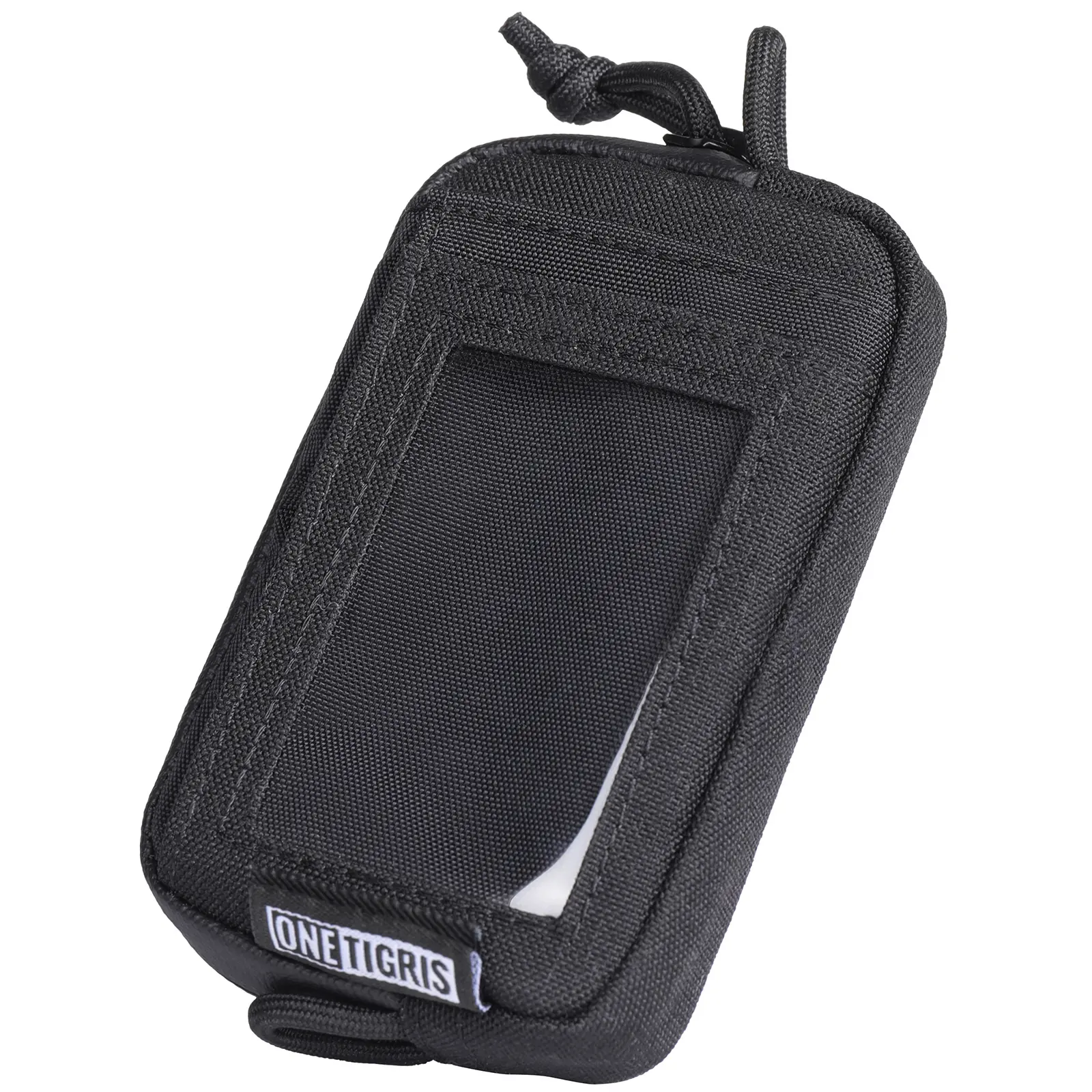 OneTigris Tactical Front Pocket Wallet, Double Zipper Small Coin Purse, 500D Nylon Minimalist Wallet with ID Window & Key Ring, Durable EDC Wallet for Men Women, Perfect for Daily Commute, Camping, Hiking