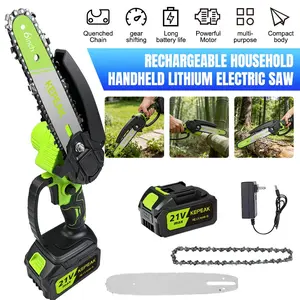 Cordless Mini Chainsaw 6 Inch with Battery and Charger, Portable Electric Handheld Chainsaw for Tree Trimming and Wood Cutting