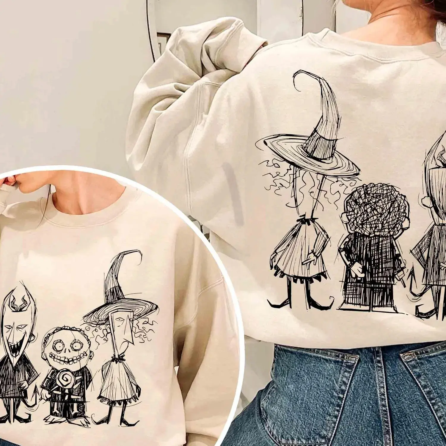 Nightmare Before Christmas Lock Shock Barrel Sweatshirt, Oogie's Boys Halloween Crewneck, Spooky Party Shirt, Family Halloween Gift