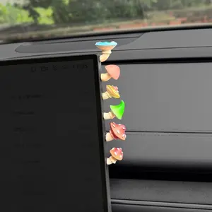 MUNBYN   Set of 6 Mini Decorative Mushroom Figurines for Computer, Resin Mushroom Statues, Cute Car Dashboard Ornaments