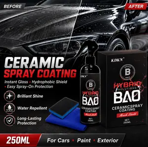 KDKN Hybrid BAO Ceramic Car Coating Spray (250ML) - Automotive Paint Protection Wet Wax, Easy Application for Waxing & Maintenance, Includes Mesh Suit Polishing Agent