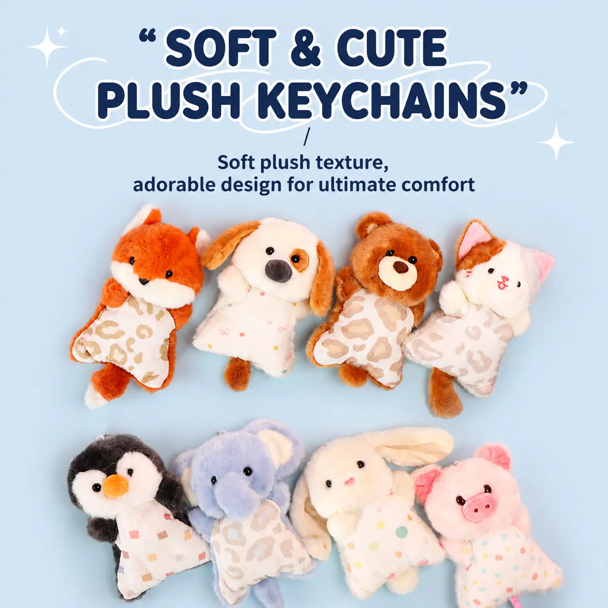 MINISO Lavender Scented Squeeze Plush Keychain – Original Cute Animal Pendant with Soft Squishy Body, Adorable Collectible Charm for Kids & Adults, Cute Keychain Accessory, Soft Doll Keychain, Back To School