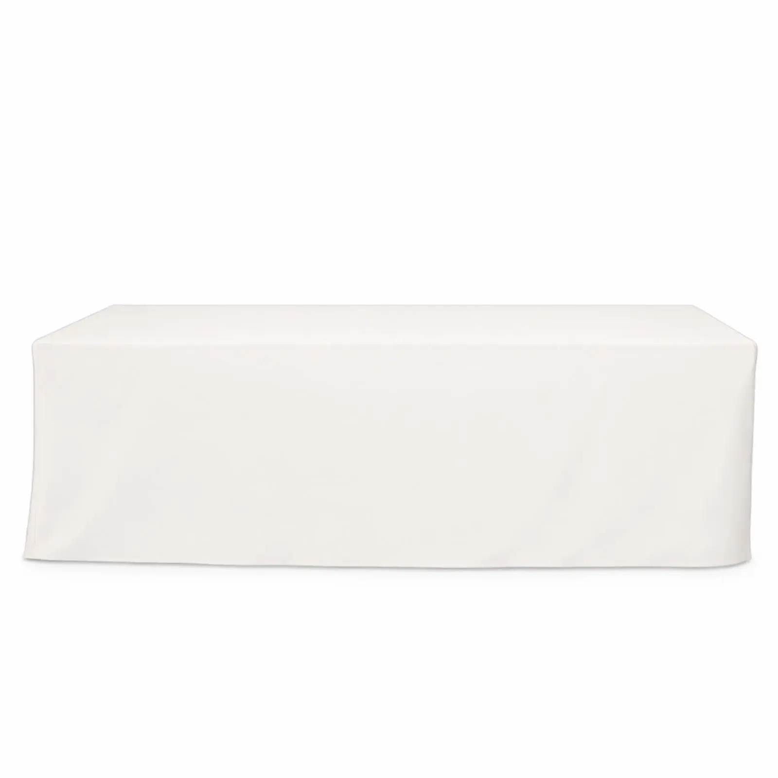 Fitted Polyester 96"x30" Rectangle Tablecloth Ivory - Durable and Easy to Maintain Table Cover