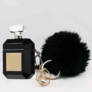 ATUAT AirPods Case Cover, Full Protective Soft Silicone Case Accessories with Keychain for Apple AirPods 1st 2nd Generation Charging Case, Front LED Visible, Black quantum shield