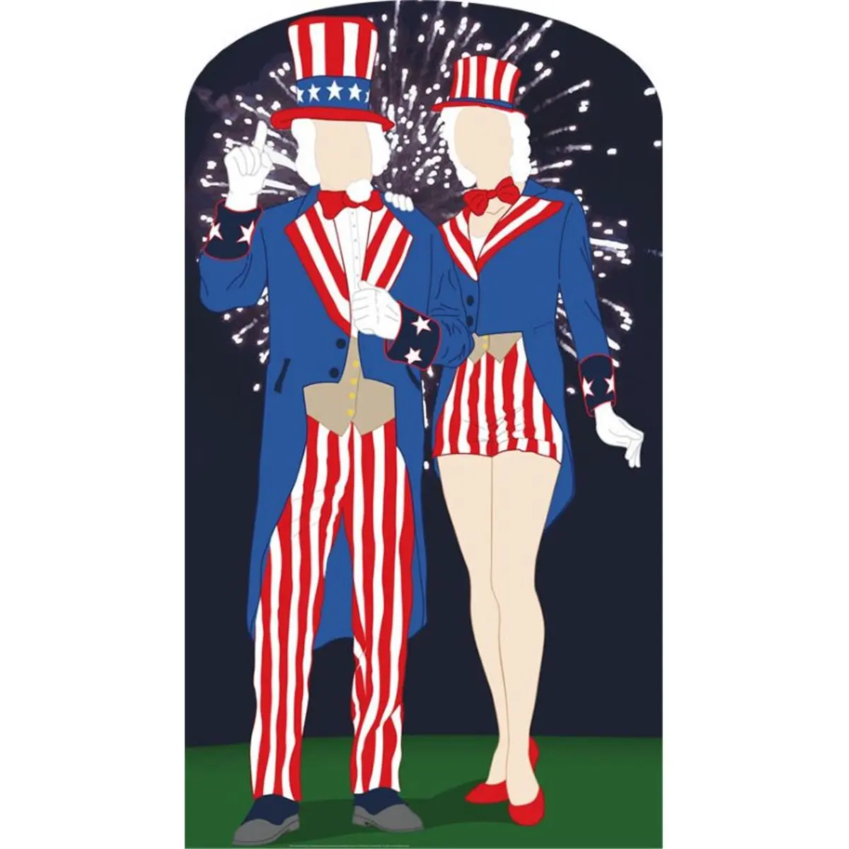 Life-Size Aunt and Uncle Sam Cardboard Cutout Stand-In, Decorative Home Decor for Party, Photo, Birthday Party Supplies