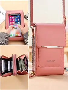 Portable Phone Bag, Crossbody Shoulder Purses, Adjustable Strap Purse, Casual Zipper Purse, Multi Compartment Wallet, Water-Resistant Material, Slim Design, for Daily Use, Secure Storage, Credit Card Holder, Travel Companion, Lightweight