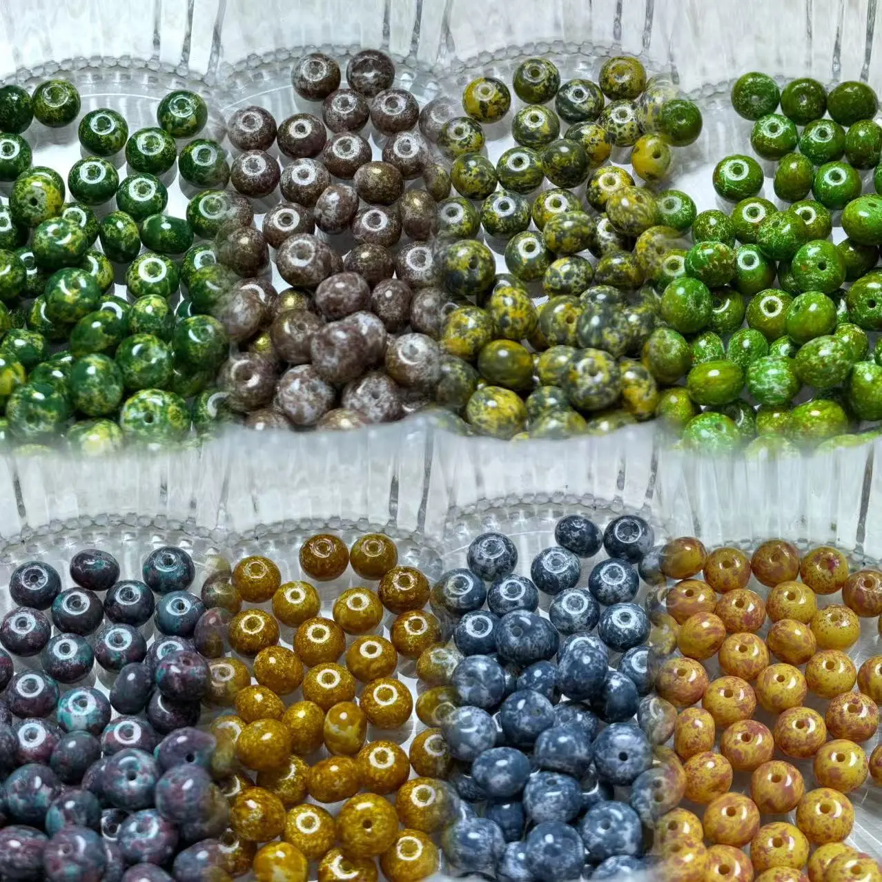 【Q1-8】7×10mm Oil Painting Gradient Donut Glass Beads 75ml