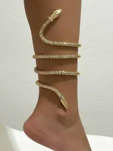 Versatile Stylish Snake Freely Wrap Chain, Adjustable Leg Chain, Ankle Bracelet, Anklet, Arm Cuff, Freely Shapeable Simulated Snake Body Jewelry