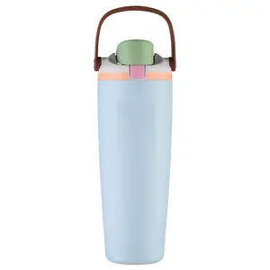 New Portable Bouncing Fruit Cup 304 Stainless Steel Thermos Cup 30oz Large Capacity Double Drink Sports Kettle Portable Sports Water Cup