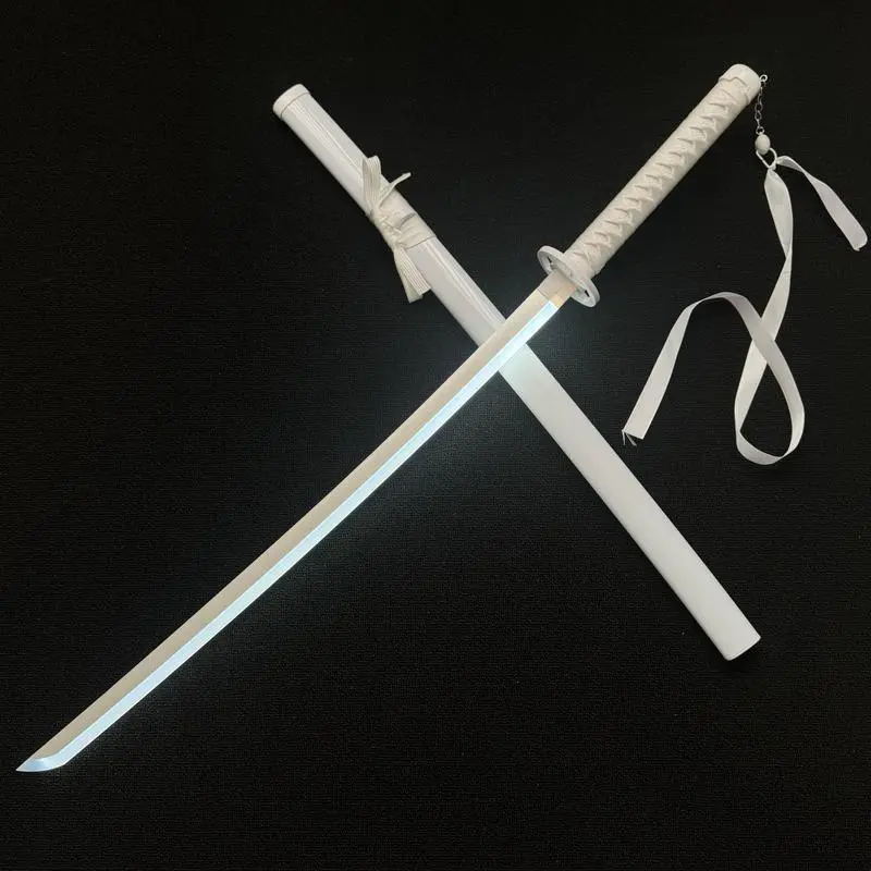 DKD LED Anime Samurai Katana Sword 40” Light Up Color Changing Toy with 10 Modes, Shirayuki Style Sword Prop Includes Sageo Belt & Display Stand, Cool Holiday Gift for Teens Anime Fans Perfect Easter Gift