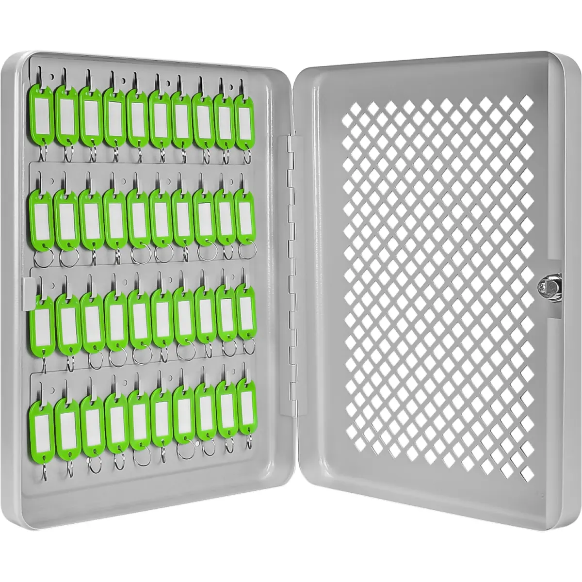 Barska 40-Key Steel Mesh Lock Box with Green Tag, Portable Safe Use for Home Security Storage