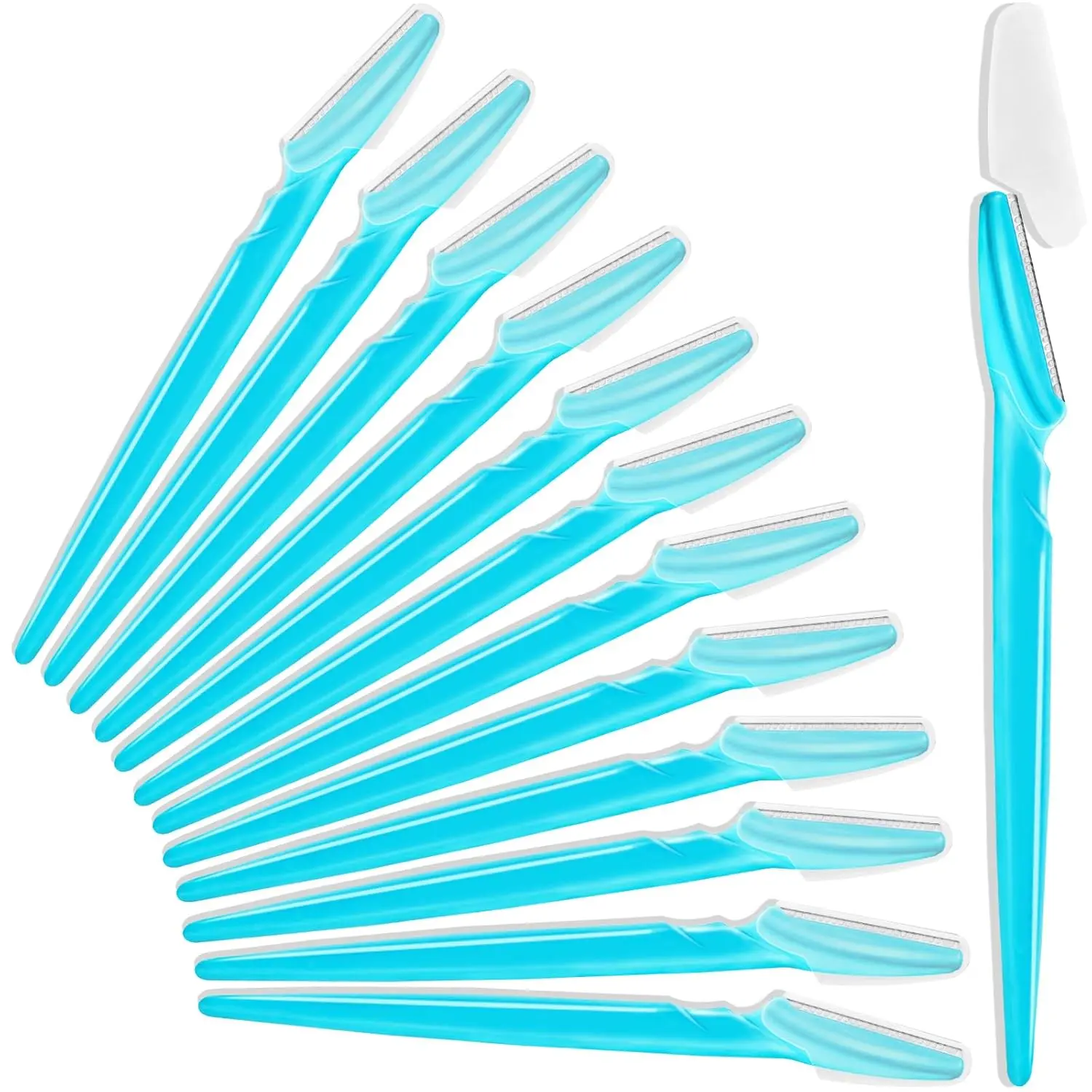 Halloween Fall Gift 12 Pcs Eyebrow Razors, Face Razors Multipurpose, Exfoliating Dermaplaning Tools, Eyebrow Trimmers Shaver with Protective Cover, Facial Hair Removal for Women Men Body Use