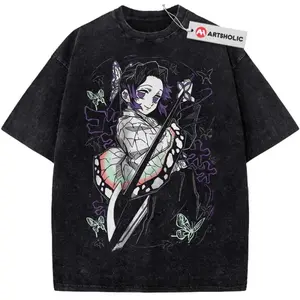 [Sale off up to 30%] Shinobu Kocho Shirt, Demon Slayer Shirt, Anime Shirt, Vintage Tee StreetwearShort Sleeve Tops Sleeve Top T-Shirt, cotton menswear Tshirt Shortsleeve