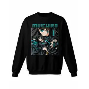 Muichiro Tokito Demon Slayer Kimetsu No Yaiba Anime Lover Crewneck Sweatshirt  Crew Neck Hoodless Sweat Shirt for Women Men Loose Fit Comfy Casual Funny Unisex Graphic Pullover  Long Sleeve Pull Over Fashion Top,Cotton Blend Gift For Fan Manga HTK00027