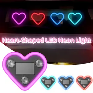 Car Solar Triangle LED Window Light, USB Charging, No Wiring Needed, Multi-Color Heart Design, Car Interior Decor, Car Decorations, Home Office Decoration, Cute Car Accessories, Car Interior Decorative, Led Lights, Car Interior Accessory, Car Ornament