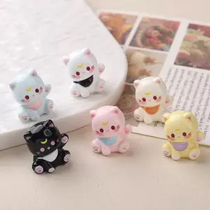 Cute Cat Design Desktop Ornament, 6 Counts/set Mini Cat Figurine, Desktop Decoration for Home Office, Room Decor, Home Decor, Teen Girl Gifts, Collectible Figurines