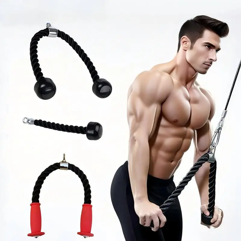 Tricep Rope Cable Attachment for Professional Gym Fitness Equipment for Push Downs Rope Exercise Machine Attachments Pulley System with Snap Rings
