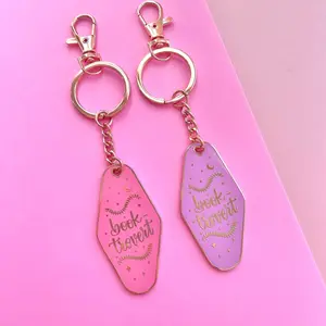 Booktrovert Keychain - Gold Metal Hotel Keychain