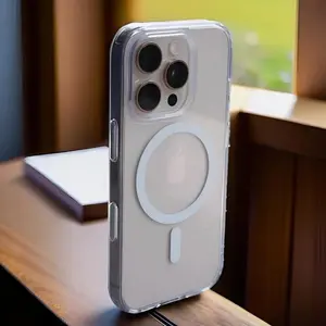 Shockproof Case for  IPhone 16 Pro Max 16 15 14 13 12 11 Case Clear, [Compatible with Magsafe] [Military-Grade Protection] Shockproof Slim Phone Sleeve Cases Cover Luxury Protective Shell Wireless Silicone Durable Transparent Cellphone Casing