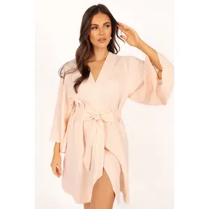 Nuala Linen Robe - Blush