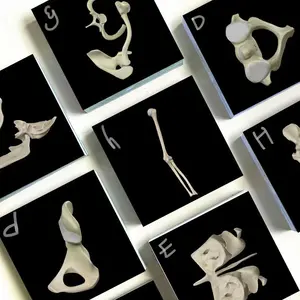 52 Pcs Human Skeleton Alphabet Stickers for Phone Cases, Computer Luggage Refrigerator Decor, Fun and Educational Decals