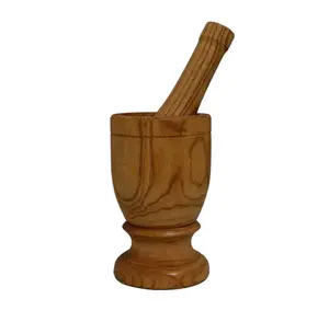 IMUSA USA Small Wood Mortar & Pestle