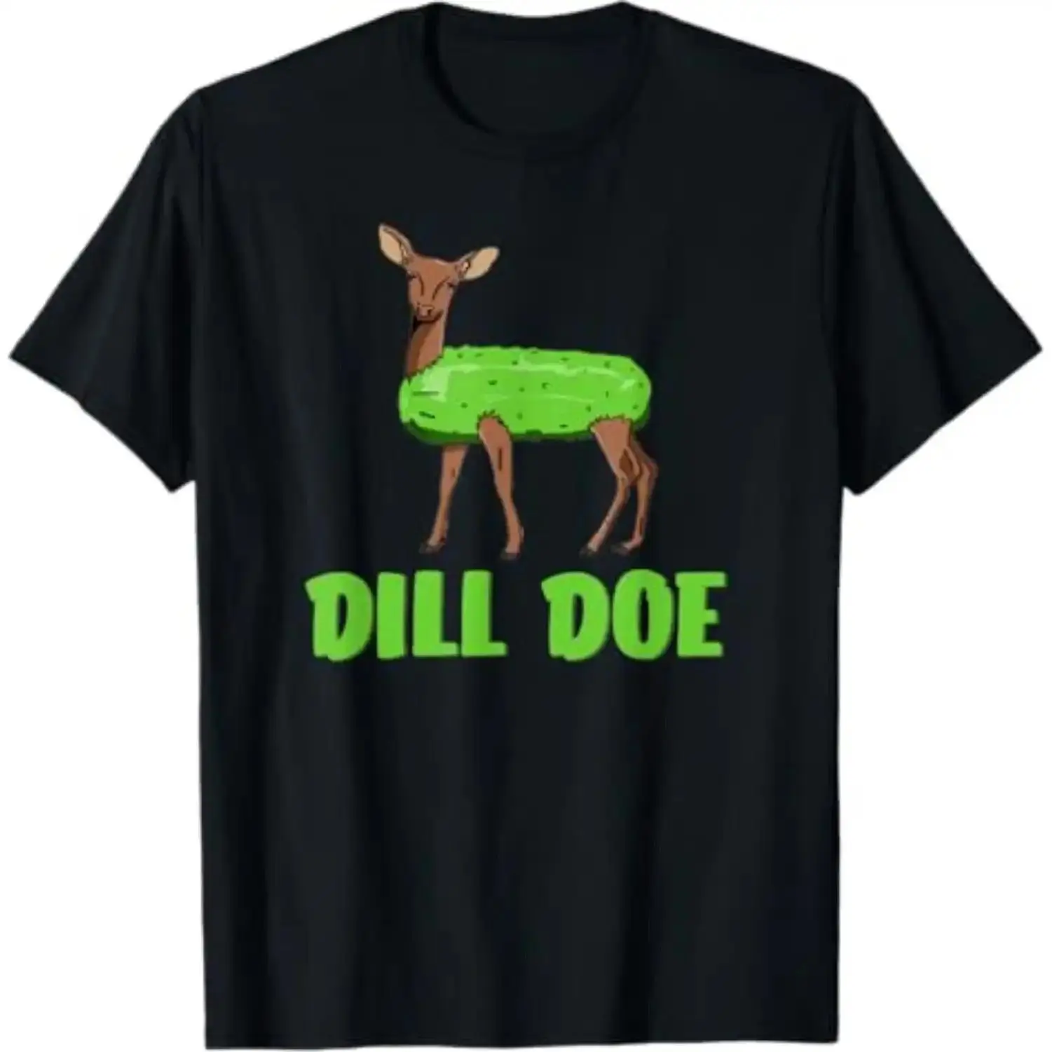Casual Short Sleeve T-shirt with Humorous Dill Doe Graphic, Retro Round Neck Top for Men and Women, Funny Novelty Golf Gift, Tshirt, Shortsleeve, Streetwear, Menswear, Funny Graphic Tee, Quirky Gifts, Cotton, Everyday, Graphic Art
