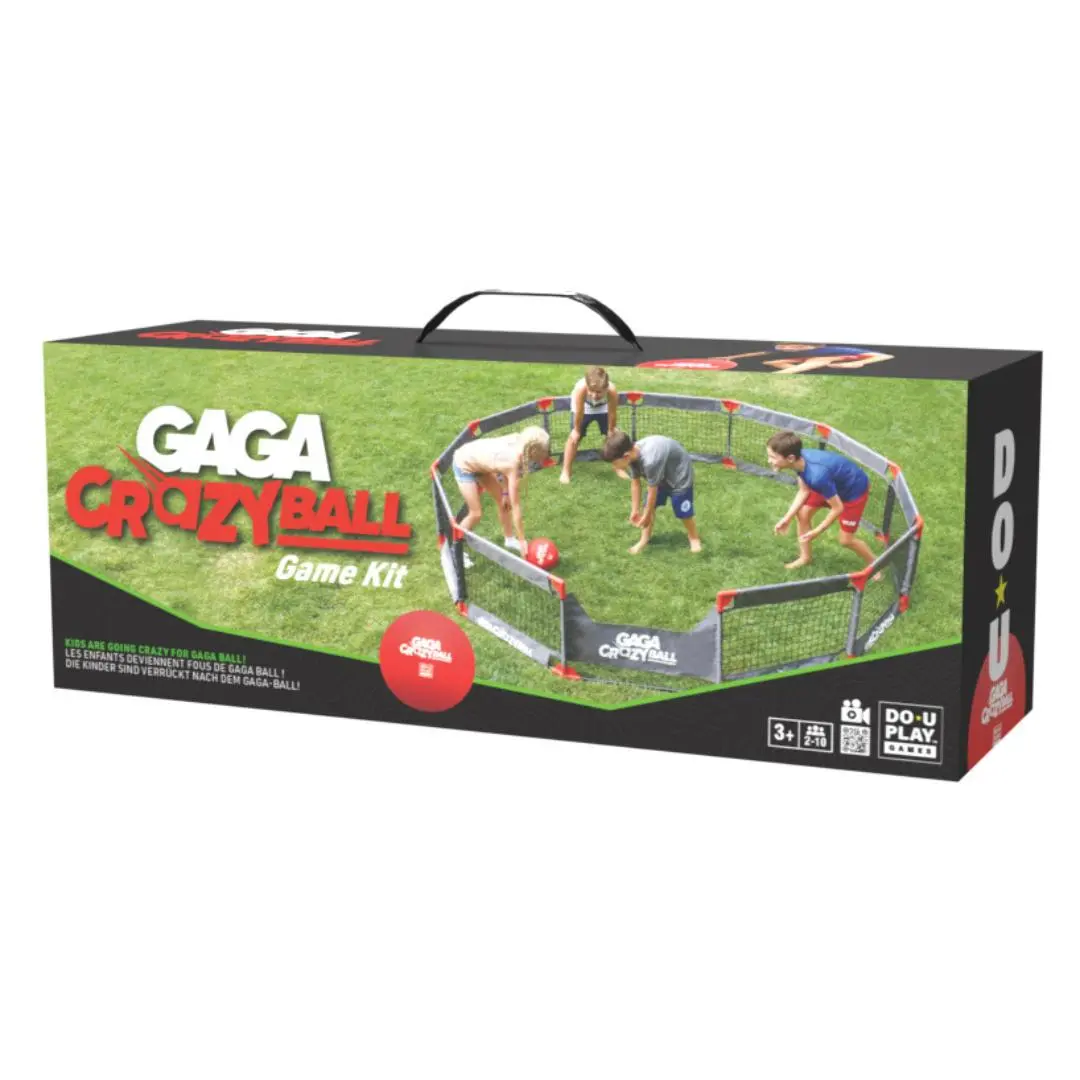 Do-U-Play GAGA CrazyBall Game Kit - Durable Steel Framing, Fast-Paced Active Jumping Group Game, Dodgeball-Like Fun, 10'x10' Pit, 2 Official Balls, Hand Pump, Adult Assembly Required, No Batteries, Ideal for 3+ Kids & Schools, Active Jumping Game