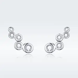 Presentski  925 Sterling Silver  Earrings for Women Girls Elegant Threader Earrings Mother's'Day Gift