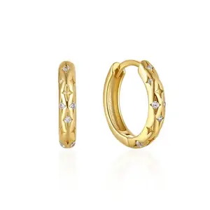 Star Small Hoop Earrings for Women Men
