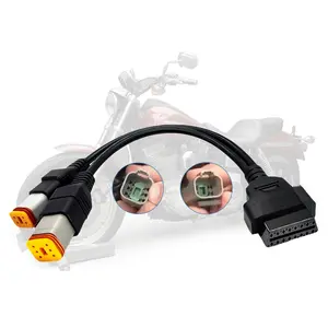 Obd2  for Harley 4pin+6pin 2 in 1  OBD Scanner Adapter,OBD Connector Work with Many  Diagnostic Tool 16 Pin to 4 Pin 6 Pin Fits for  Scan Tool