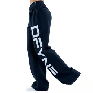 DFYNE Loose-fitting Jogger Pants |   High-waisted wide-leg design with tapered leg opening, flattering and elongating the legs, suitable for both casual and sporty wear.