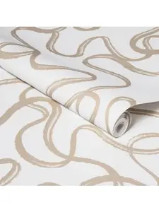 Opalhouse Abstract Doodle 198"x20" Peel and Stick Wallpaper Eclectic, Khaki