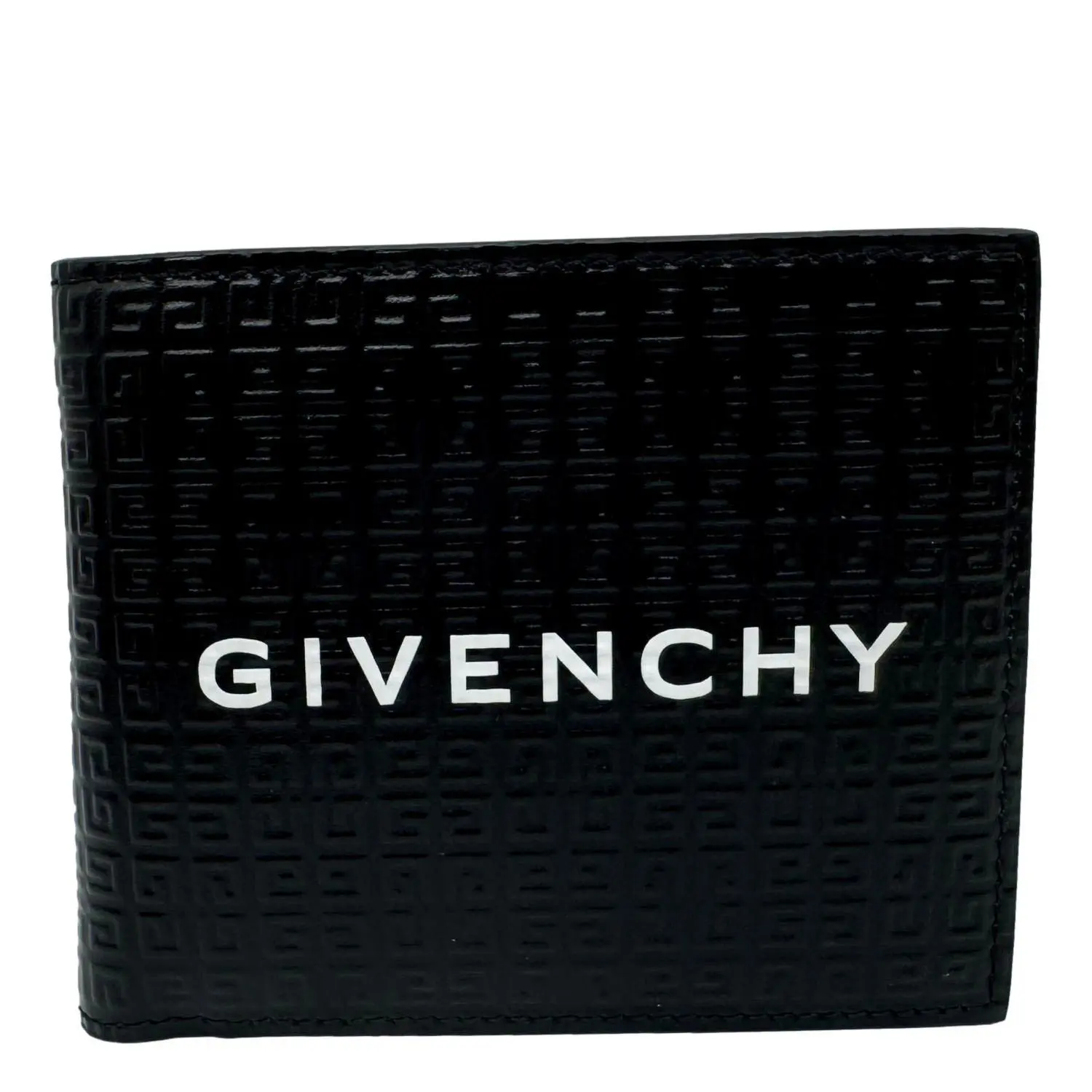 Pre-owned GIVENCHY Leather Clutches & Wristlets Calfskin 4G Bifold Wallet Black