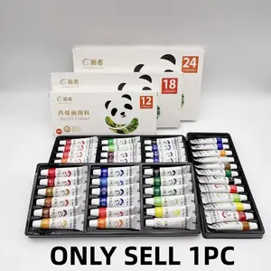 Acrylic Paint Set, 1 Set 12/18/24 Colors Acrylic Paint with Storage Box, Multipurpose Professional Art Paint Set for Artists, Students, DIY Craft, Diy Painting Supplies