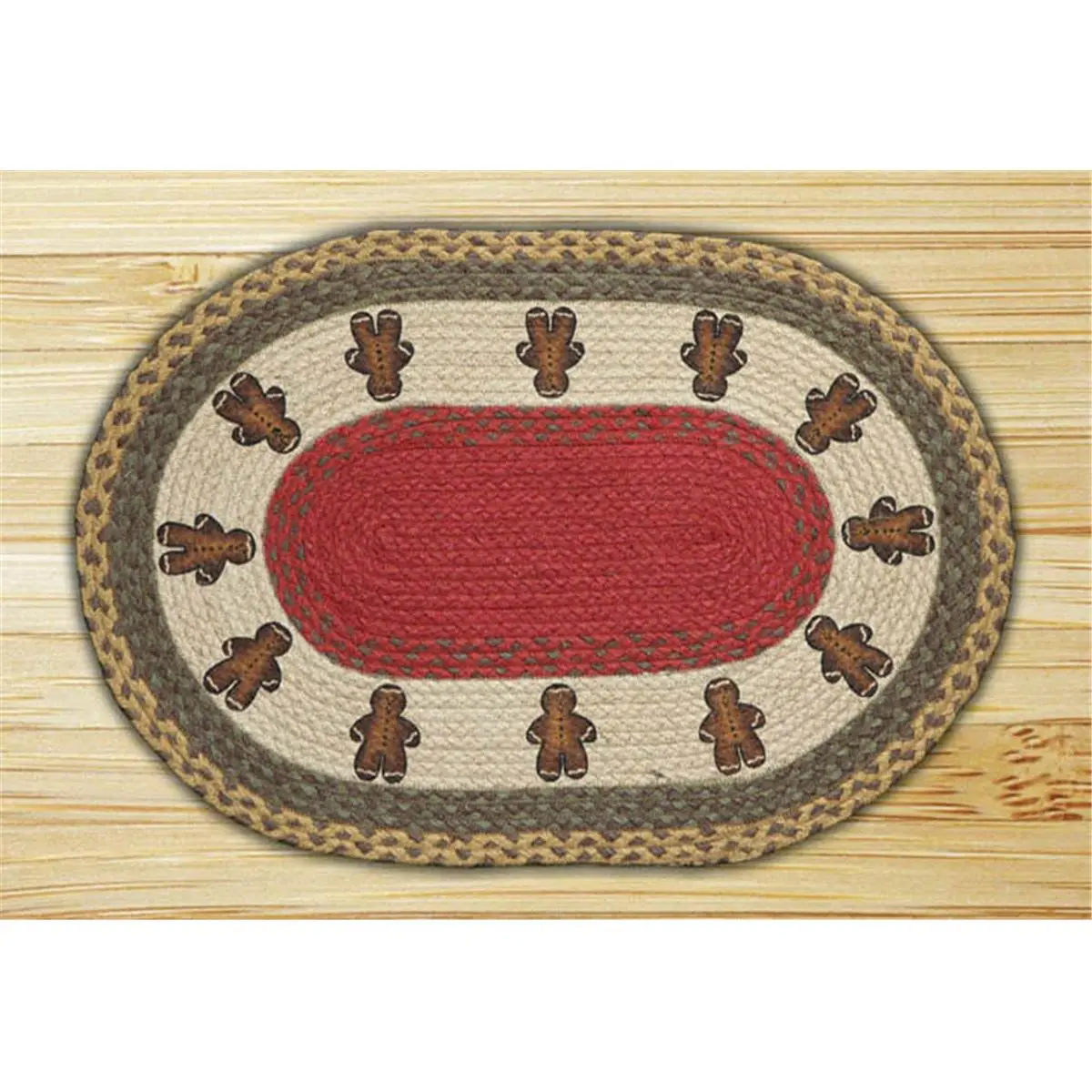 212 MAIN Gingerbread Patch - 20 in. x 30 in. Oval Festive Textile Sewing Supply for Embroidery Craft, Featuring Detailed Stitched Design