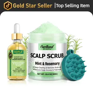 Goiple Rosemary Scalp Exfoliator & Clarifying Shampoo Scalp Scrub - 3-in-1 Pure Deep Cleanser Treatment with Mint Oil for Scalp Calming & Natural Volume Boosting. Natural Haircare Formula to Moisturize & Prevent Hair Damage
