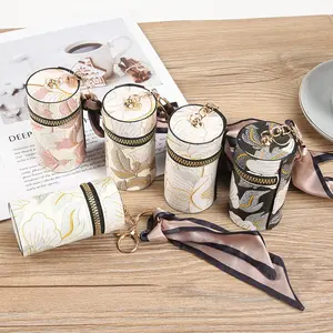 Luxury Leather Lipstick Makeup Bag, Mini Lipstick Case with Keychain, Travel Cosmetic Organizer for Wallet Perfume Nail Polish, Travel Cosmetic Bags