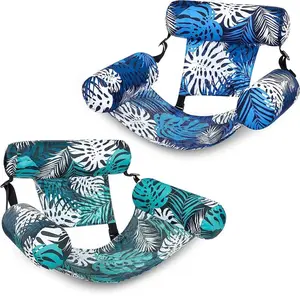2 Packs Portable Inflatable Floating Chair Foldable Storage Water Lounge for Pool Water Park Beginner Swimming Training