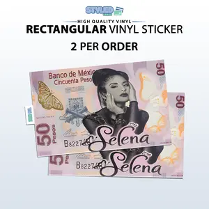 High-Quality Selena rectangular vinyl sticker