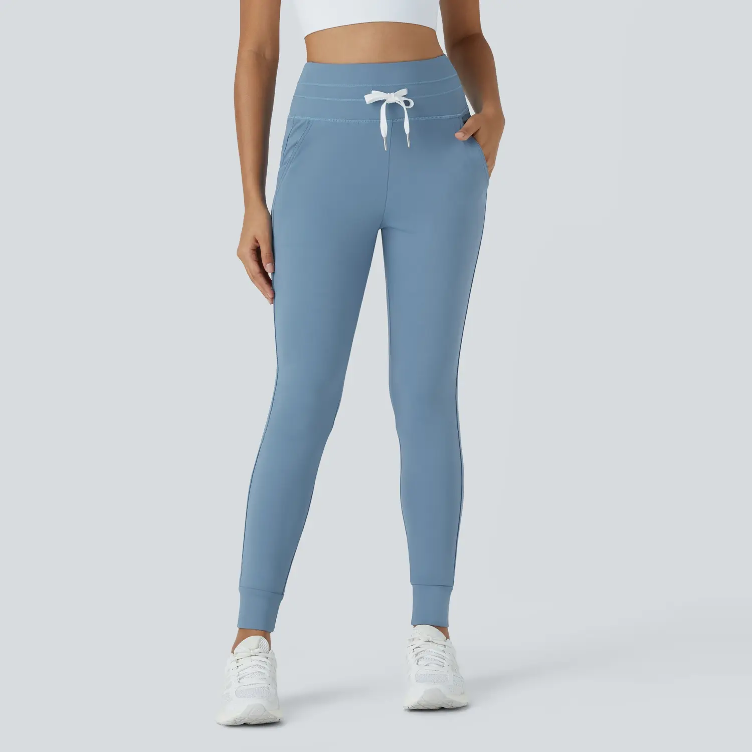 Halara Softlyzero Plush High Waisted Drawstring Side Pocket Plain Full Length Joggers